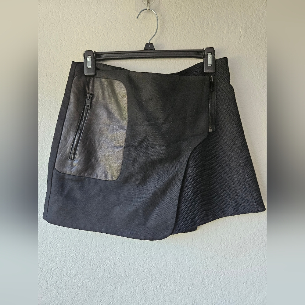 NWOT Rag & Bone Black "Excl Raleigh" Mini Front Wrap Skirt (Size 4 (S))